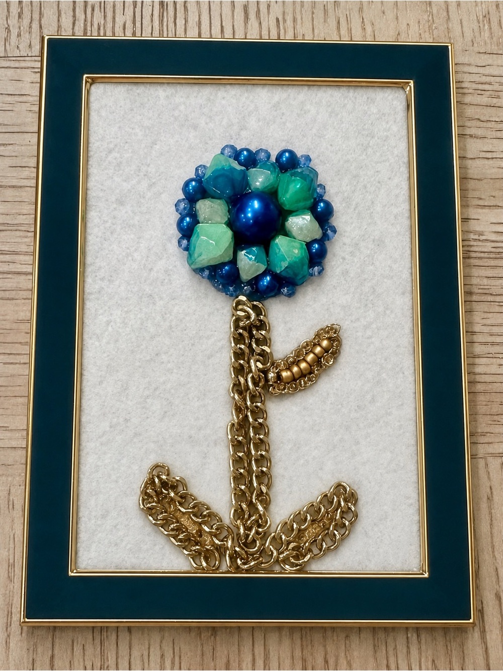 Hand Crafted Floral Framed Jewelry Art